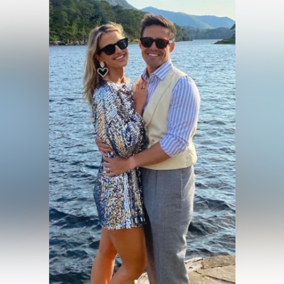 Zara Silver Sequin Mini Dress M - Picture 2 of 7